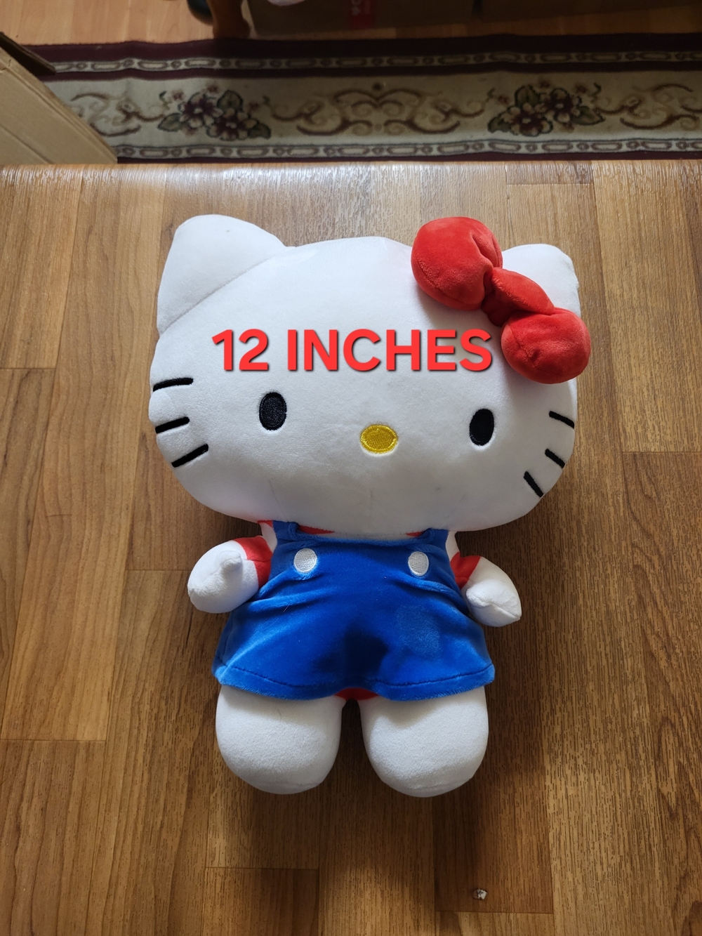 Sanrio Hello Kitty With Overalls Outfit 12 Inch Plush. Excellent Condion